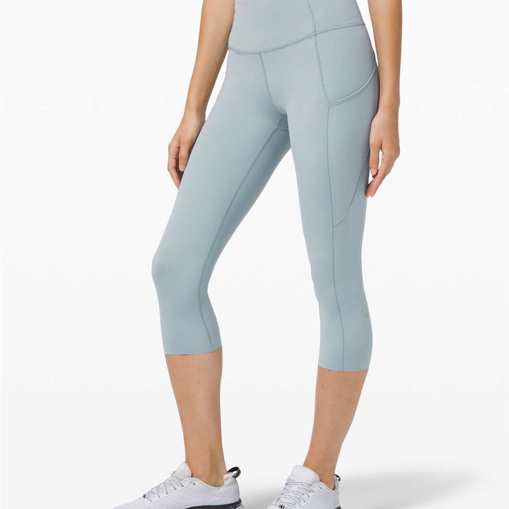 Lululemon Fast and Free Crops 19 Blue Cast BUCA